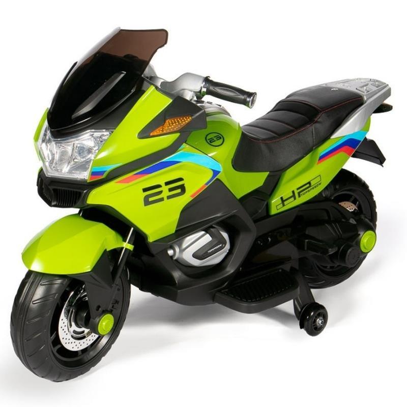 Kids Ride On Motorcycle Electric Battery Powered Leather Seat - Green - Aussie Baby