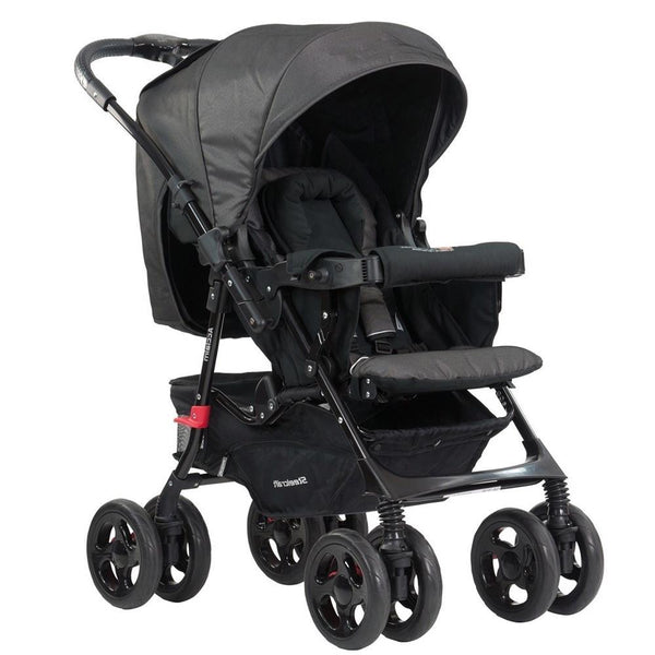 Steelcraft Acclaim Reverse Handle Stroller - Graphite Melange - Aussie Baby