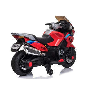 Kids Ride On Motorcycle Electric Battery Powered Leather Seat - Red - Aussie Baby
