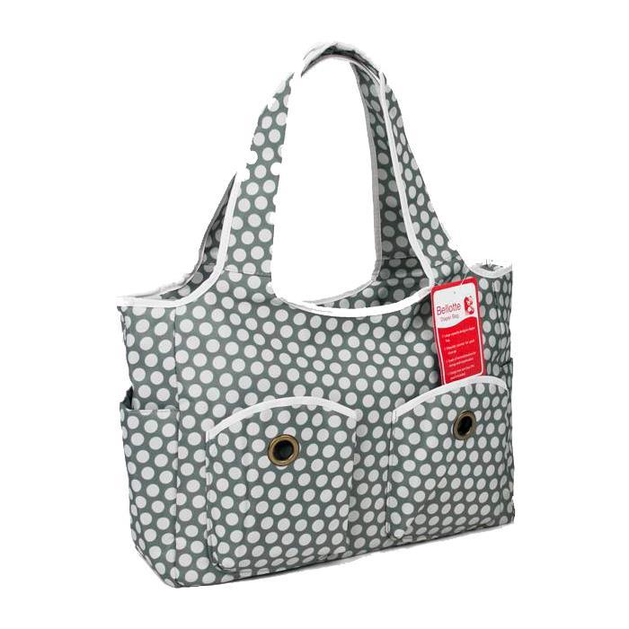 Bellotte Tote Nappy Bag - Grey White Dots - Aussie Baby