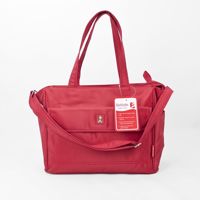Bellotte Bear Tote Nappy Bag - Red - Aussie Baby