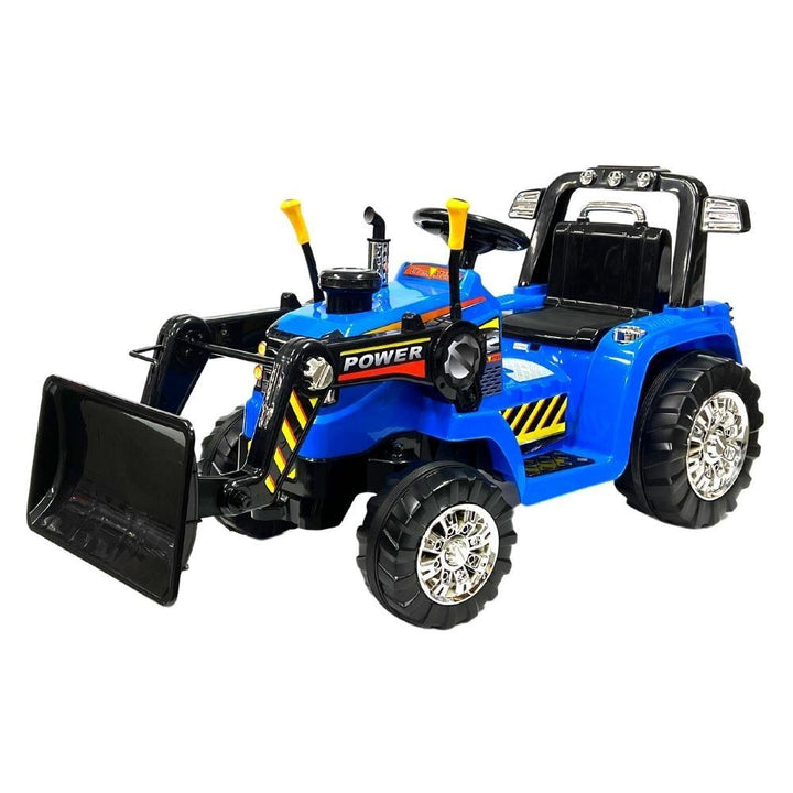 Kids 12V Electric Ride-on Bulldozer - Blue - Aussie Baby