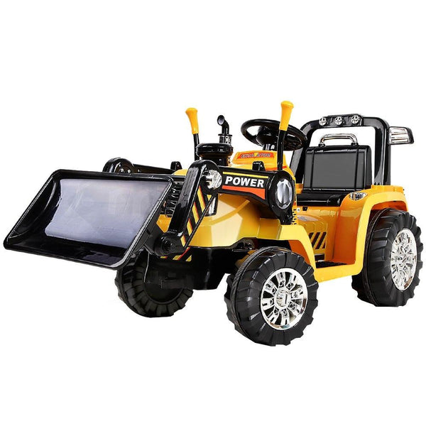 Kids 12V Electric Ride-on Bulldozer - Yellow - Aussie Baby