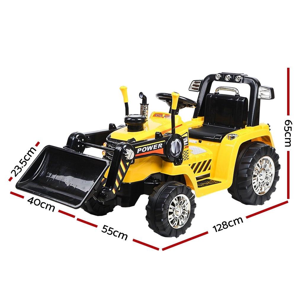 Kids 12V Electric Ride-on Bulldozer - Yellow - Aussie Baby