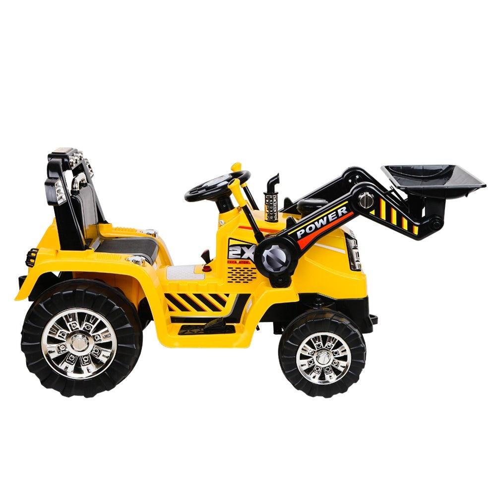 Kids 12V Electric Ride-on Bulldozer - Yellow - Aussie Baby