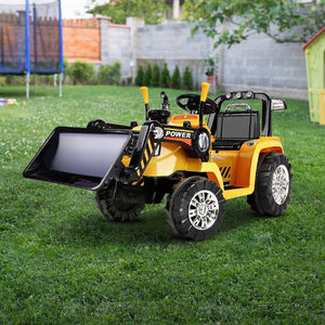 Kids 12V Electric Ride-on Bulldozer - Yellow - Aussie Baby