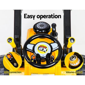 Kids 12V Electric Ride-on Bulldozer - Yellow - Aussie Baby
