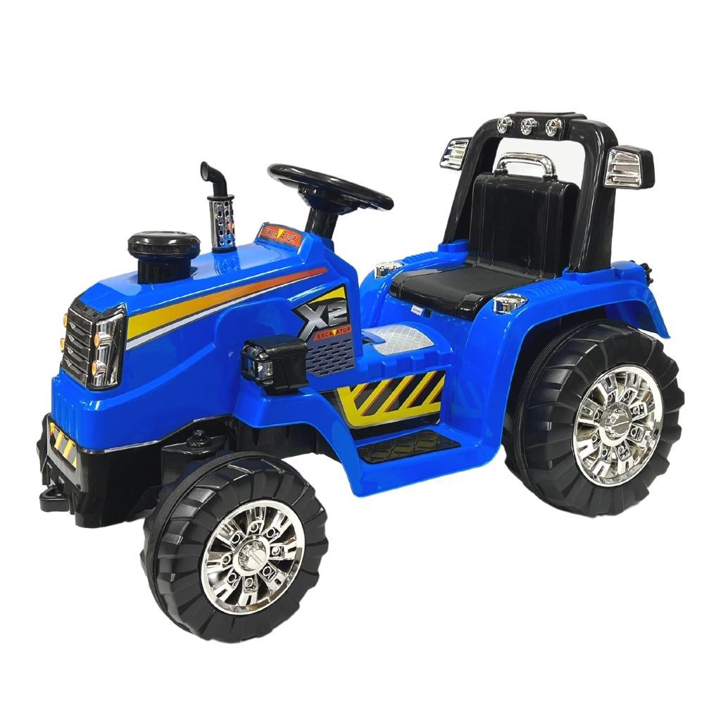 Kids 12V Electric Ride on Tractor Blue