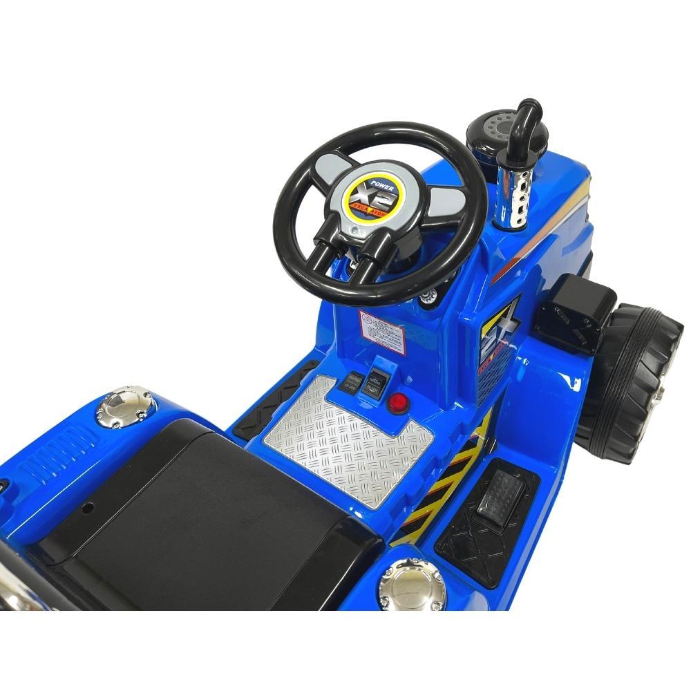 Kids 12V Electric Ride-on Tractor - Blue - Aussie Baby