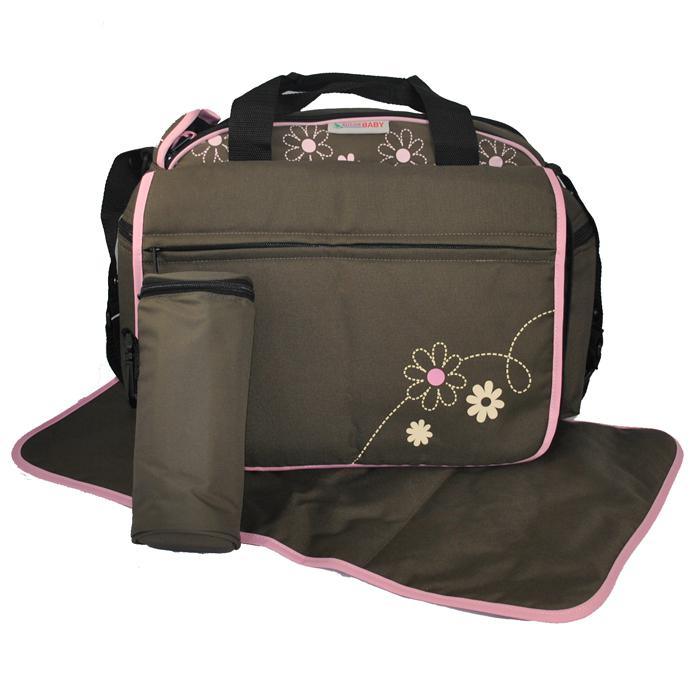Out & About Carry All Travel Nappy Bag w/ Thermal Bottle Holder - Pink - Aussie Baby