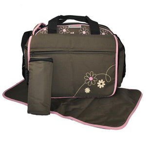 Out & About Carry All Travel Nappy Bag w/ Thermal Bottle Holder - Pink - Aussie Baby