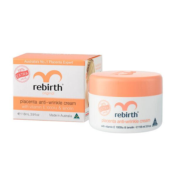 Rebirth Placenta Anti-Wrinkle Cream with Vitamin E & Lanolin 118ml - Aussie Baby