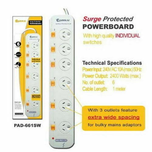 Sansai 6 Way Surge Protected Power Board - Aussie Baby
