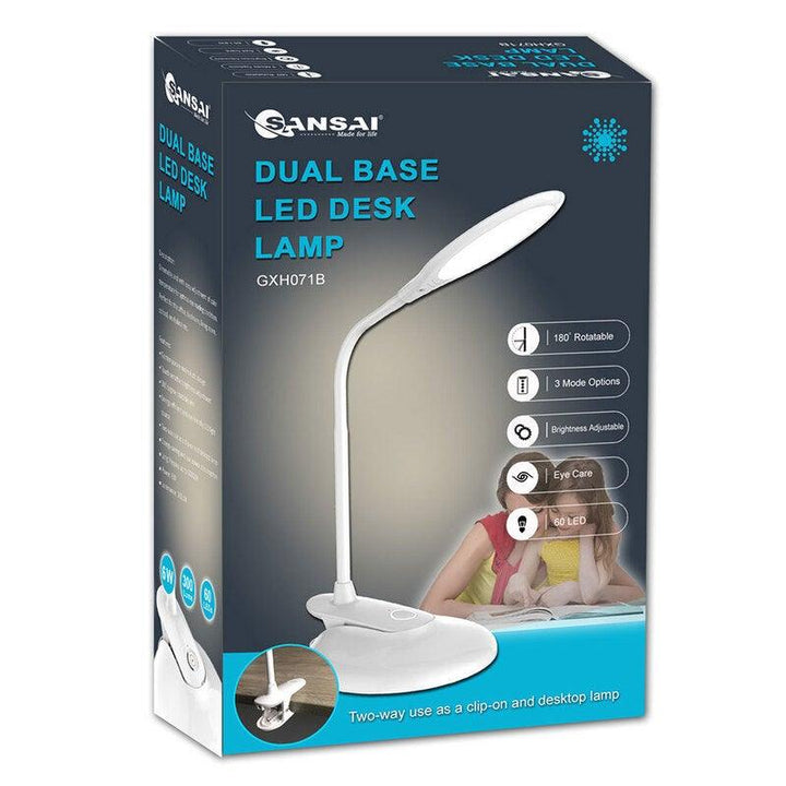 Sansai Dual Base Home/Office/School Rotatable 6W LED Desk Lamp/Light w/ Clip-on - Aussie Baby